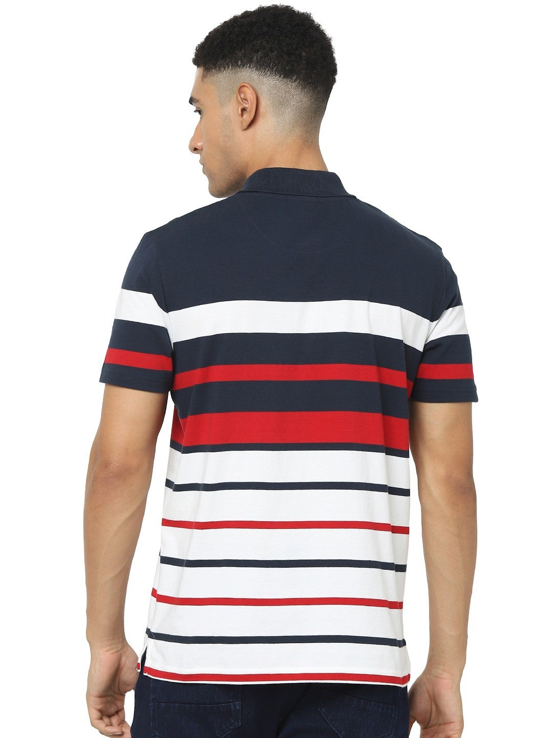 Celio Men Multi Striped Regular Fit Cotton T-Shirts