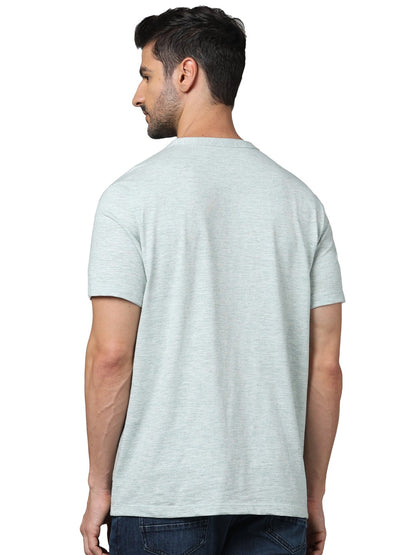 Celio Men Grey Solid Regular Fit Cotton T-Shirts
