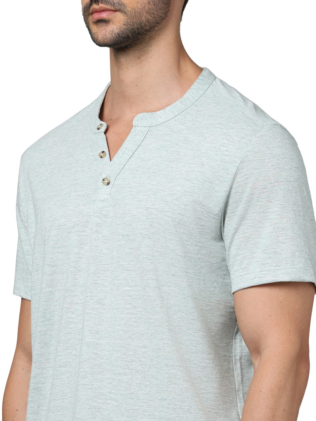 Celio Men Grey Solid Regular Fit Cotton T-Shirts