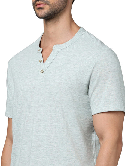 Celio Men Grey Solid Regular Fit Cotton T-Shirts