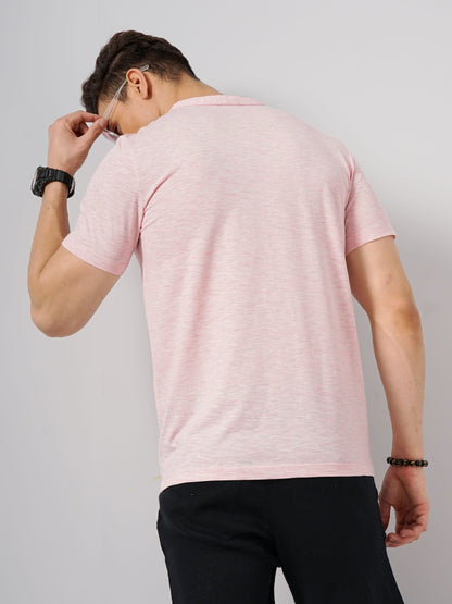 Pink Solid Cotton T-shirt