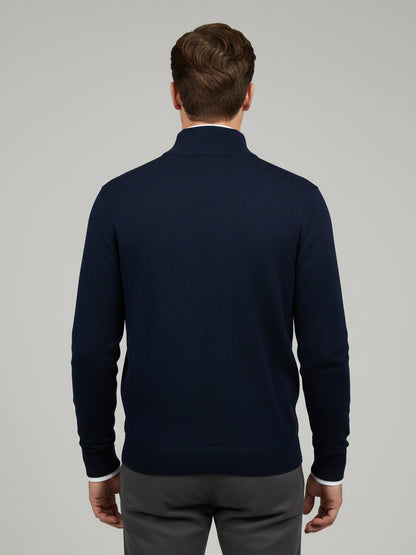 Celio* Men Navy Blue Solid Regular Fit Cotton Sweaters