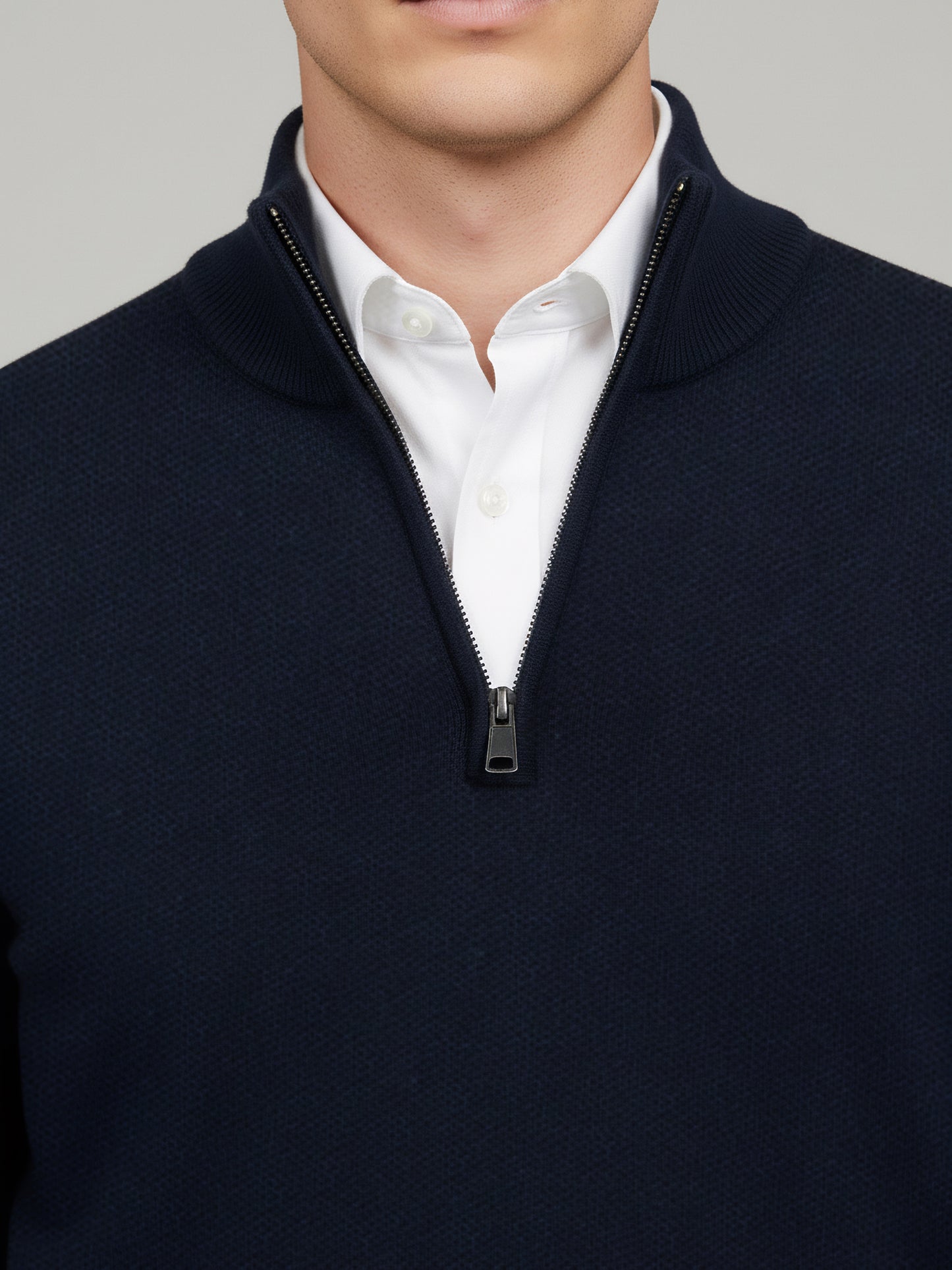 Celio* Men Navy Blue Solid Regular Fit Cotton Sweaters