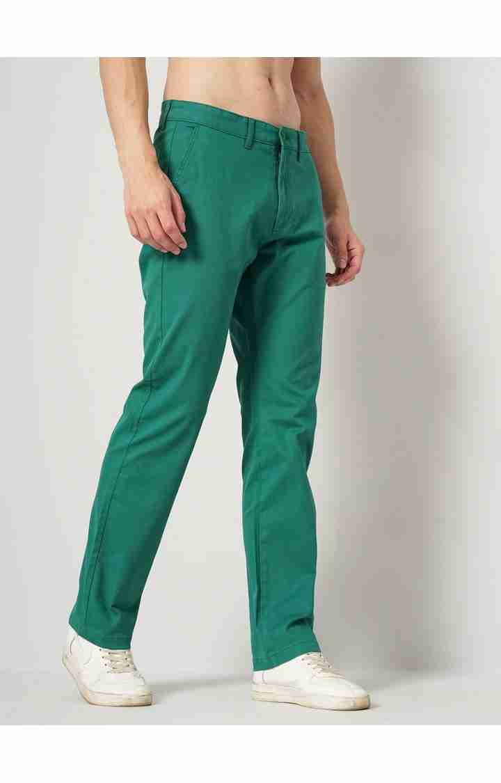 Green Straight Fit Trousers