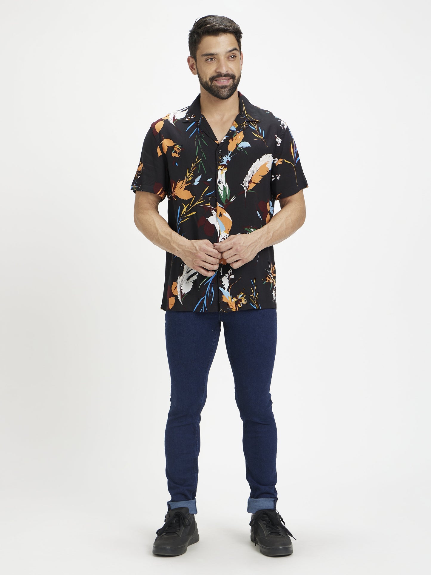 Celio Men Navy Blue Solid Skinny Fit Cotton-Blend Jeans