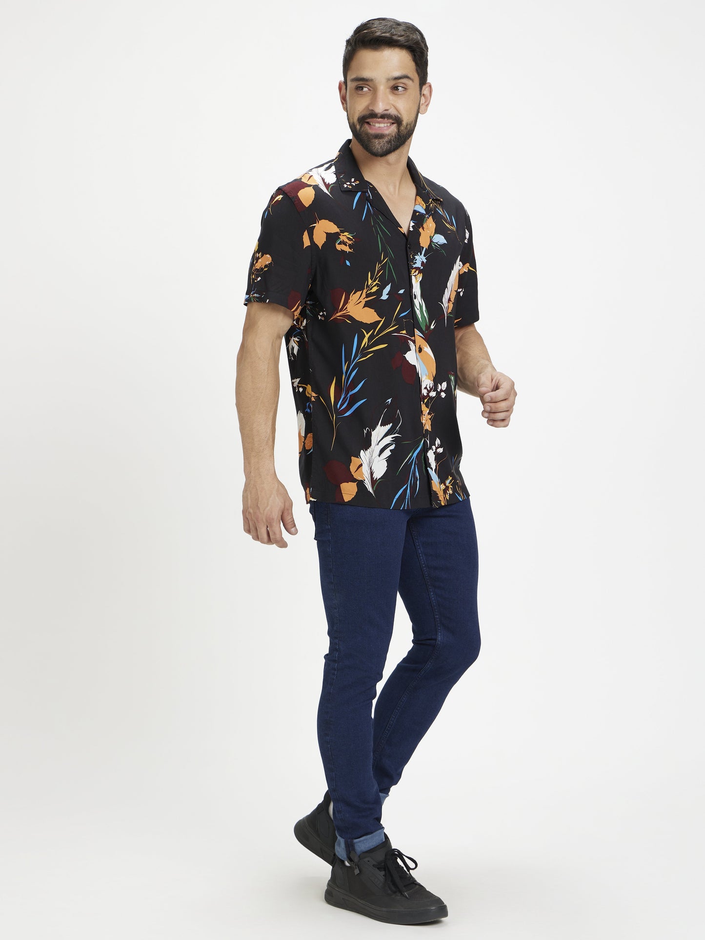 Celio Men Navy Blue Solid Skinny Fit Cotton-Blend Jeans