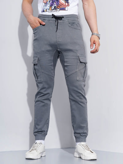Celio* Cotton Jogger Fit Grey Trouser