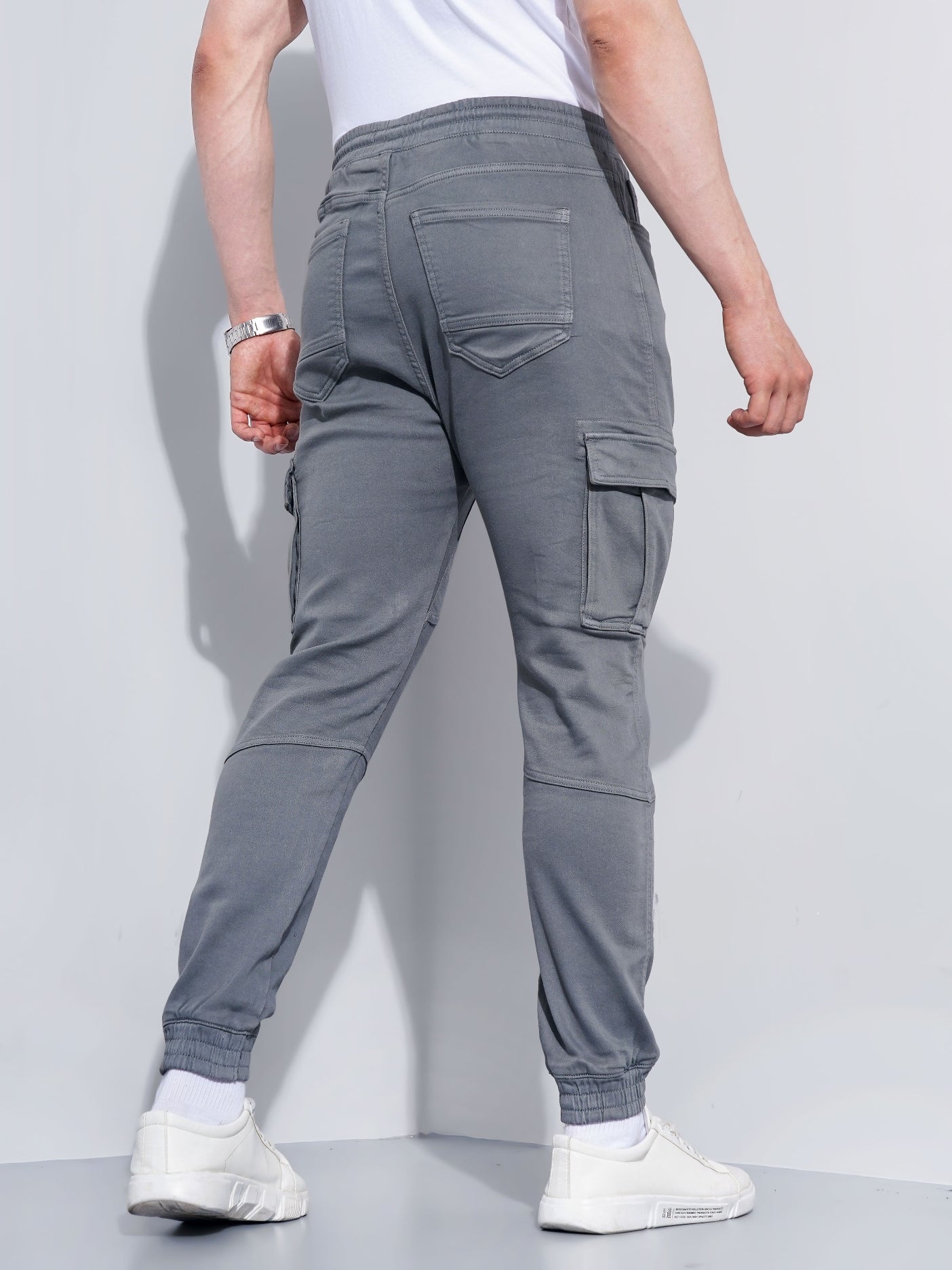 Grey Slim Fit Cargos