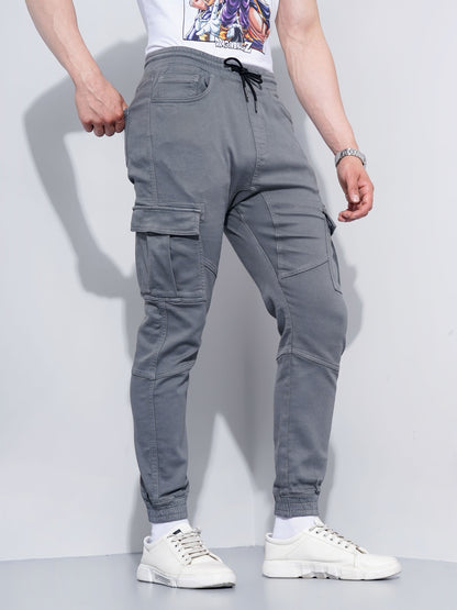 Grey Slim Fit Cargos