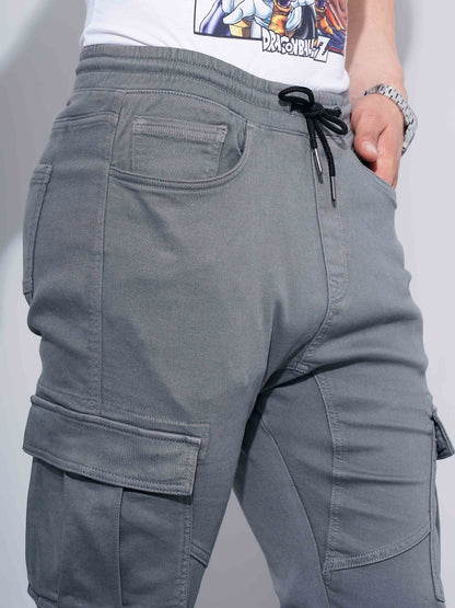 Grey Slim Fit Cargos