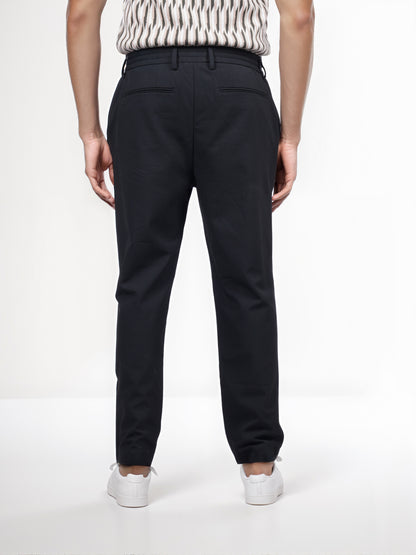Celio* Men Black Solid Regular Fit Polyester Trouser