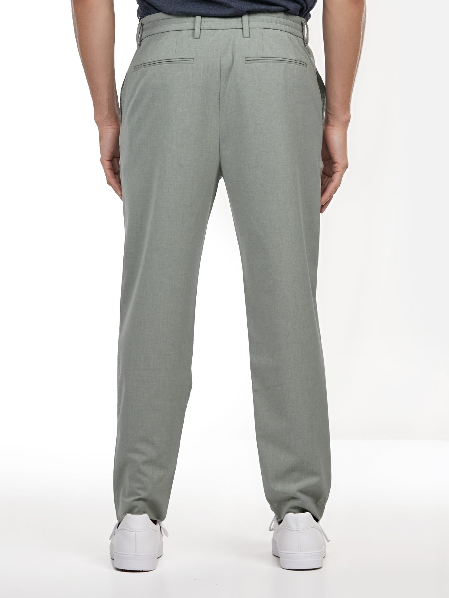 Celio* Men Green Solid Regular Fit Polyester Trouser