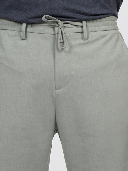 Celio* Men Green Solid Regular Fit Polyester Trouser