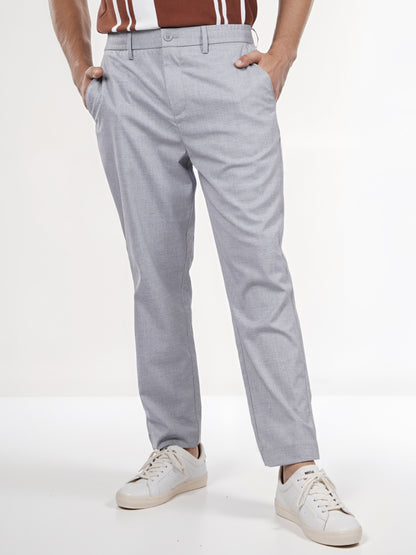 Celio* Men Grey Solid Regular Fit Polyester Trouser