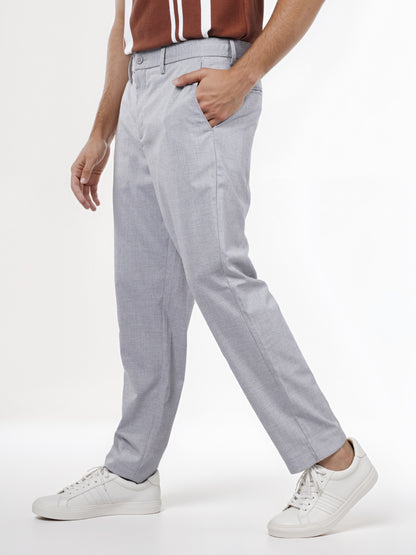 Celio* Men Grey Solid Regular Fit Polyester Trouser