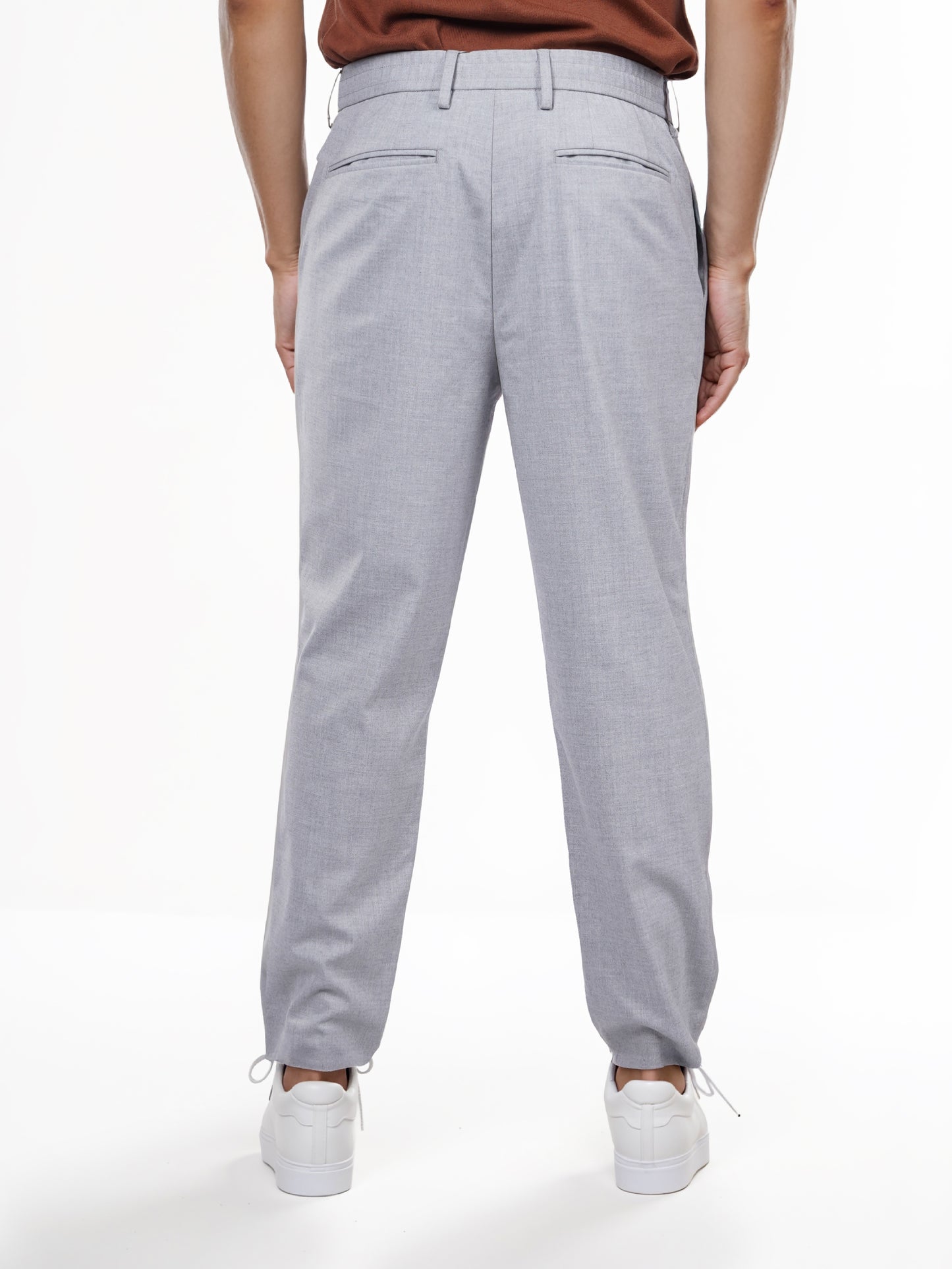 Celio* Men Grey Solid Regular Fit Polyester Trouser