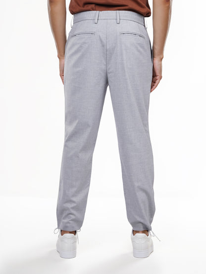 Celio* Men Grey Solid Regular Fit Polyester Trouser