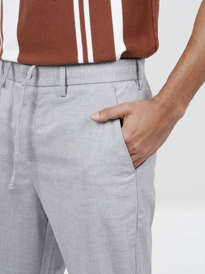 Celio* Men Grey Solid Regular Fit Polyester Trouser