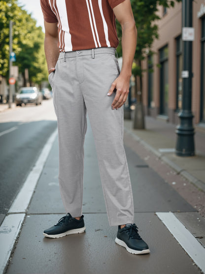 Celio* Men Green Solid Regular Fit Polyester Trouser