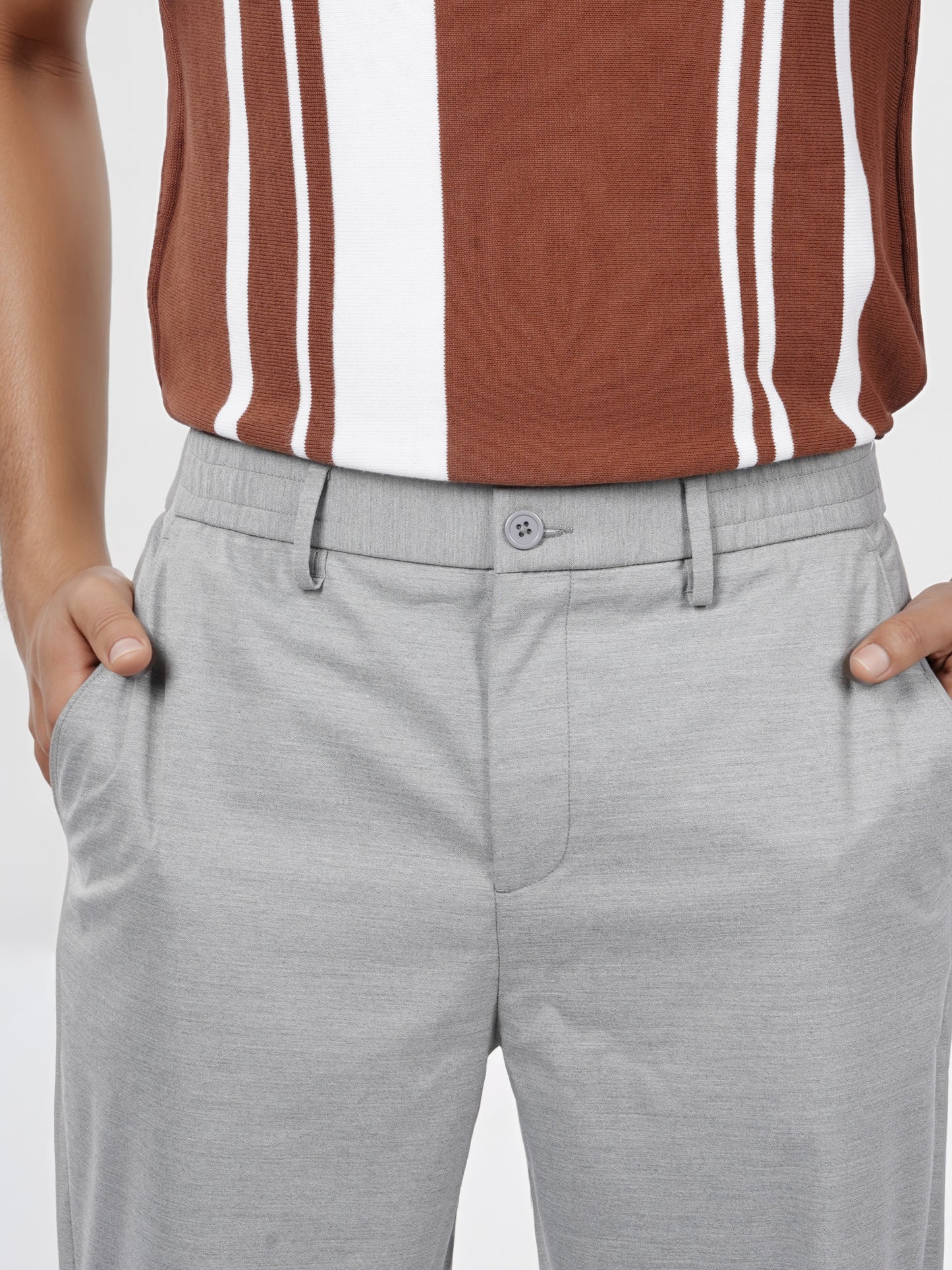 Celio* Men Green Solid Regular Fit Polyester Trouser