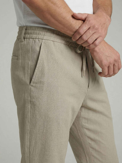 Celio* Men Beige Solid Regular Fit Polyester Trousers