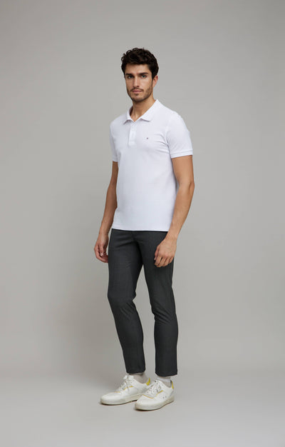 Celio Men Grey Checked Slim Fit Viscose Trousers