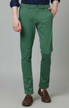 Celio* Cotton-Blend Slim Fit Green Trouser