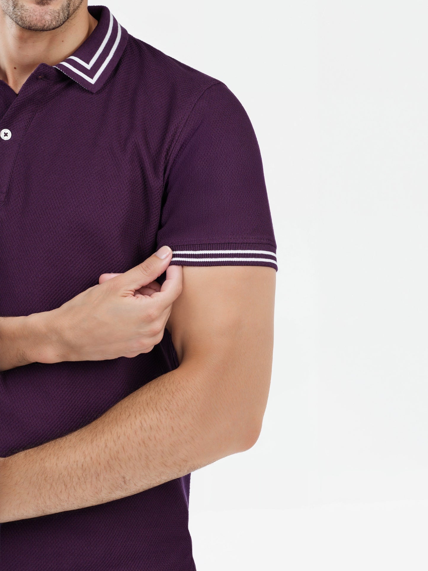 Celio* Solid Regular Fit Cotton Purple T-Shirts