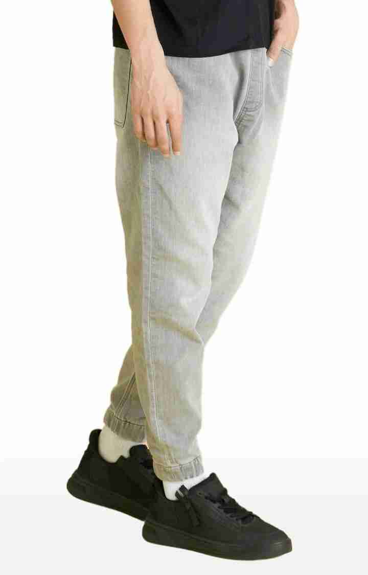 Grey Skinny Fit Denim Joggers