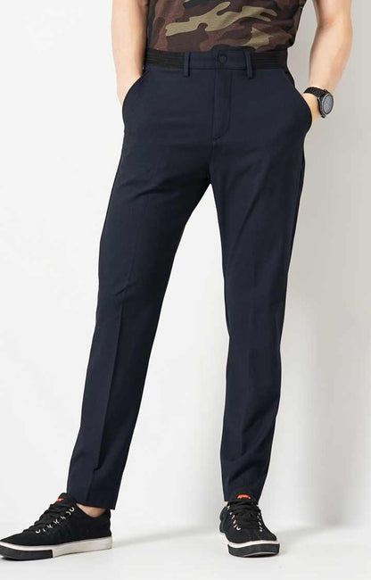 Navy Blue Slim Fit Trousers