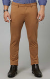Celio* Cotton-Blend Slim Fit Beige Trouser
