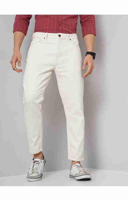 Cream Relaxed Fit Jeans