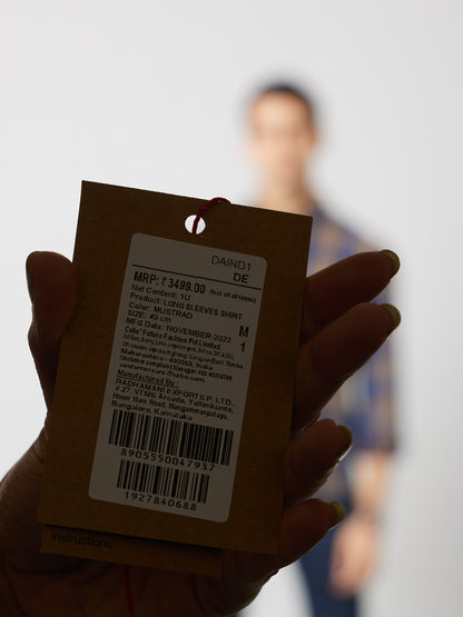 Celio Men Blue Checked Regular Fit Cotton Shirts