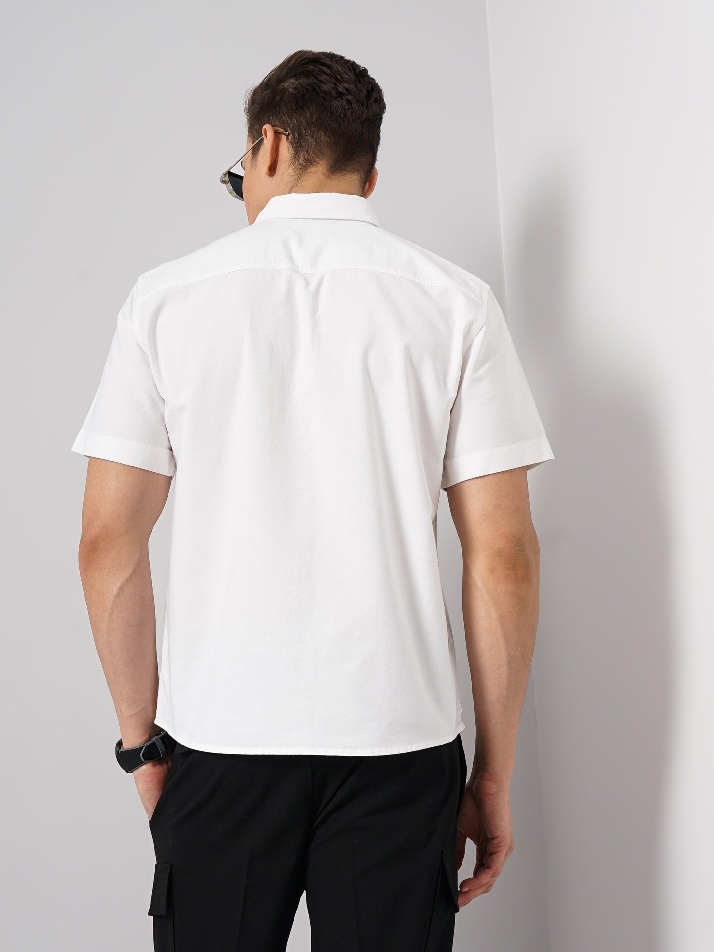 White Solid Cotton Shirt