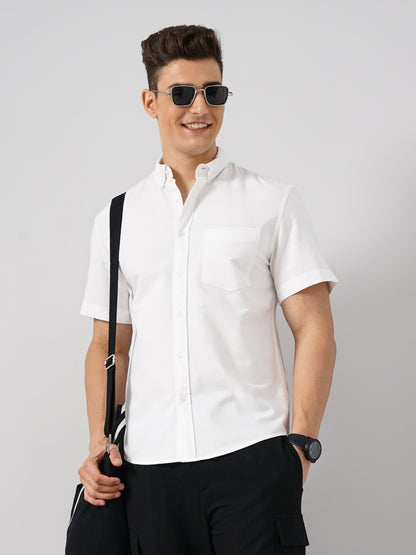 White Solid Cotton Shirt