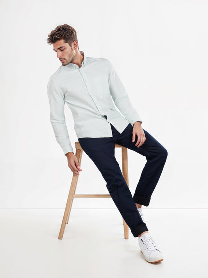 Celio Men White Solid Regular Fit Cotton Shirts