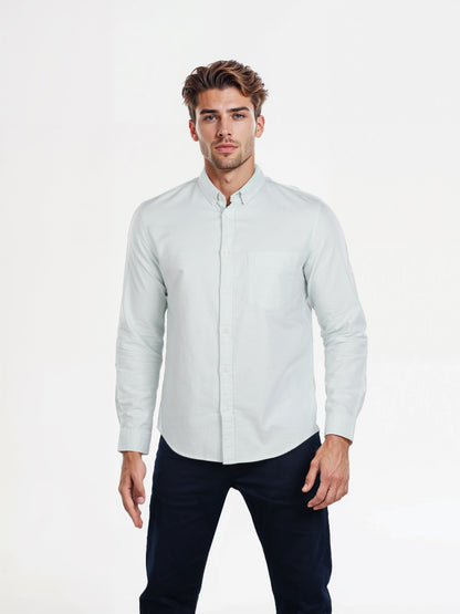 Celio Men White Solid Regular Fit Cotton Shirts