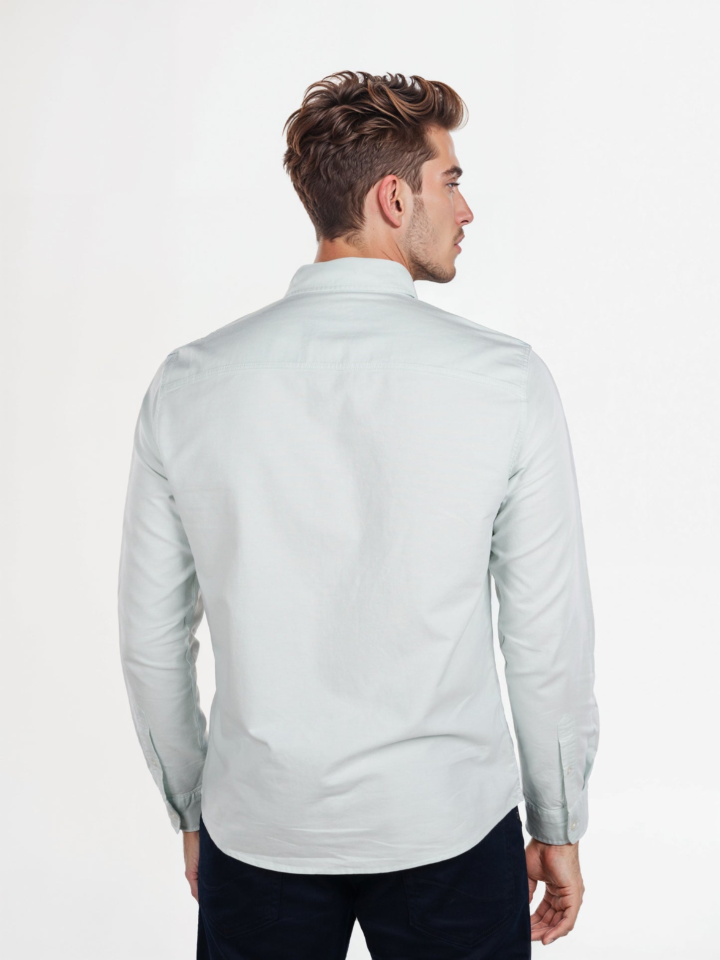 Celio Men White Solid Regular Fit Cotton Shirts