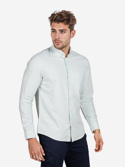 Celio Men White Solid Regular Fit Cotton Shirts
