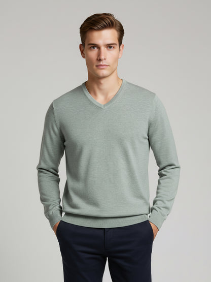 *Celio Men Green Solid Regular Fit Cotton Sweaters