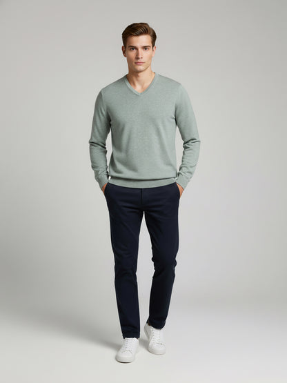 *Celio Men Green Solid Regular Fit Cotton Sweaters