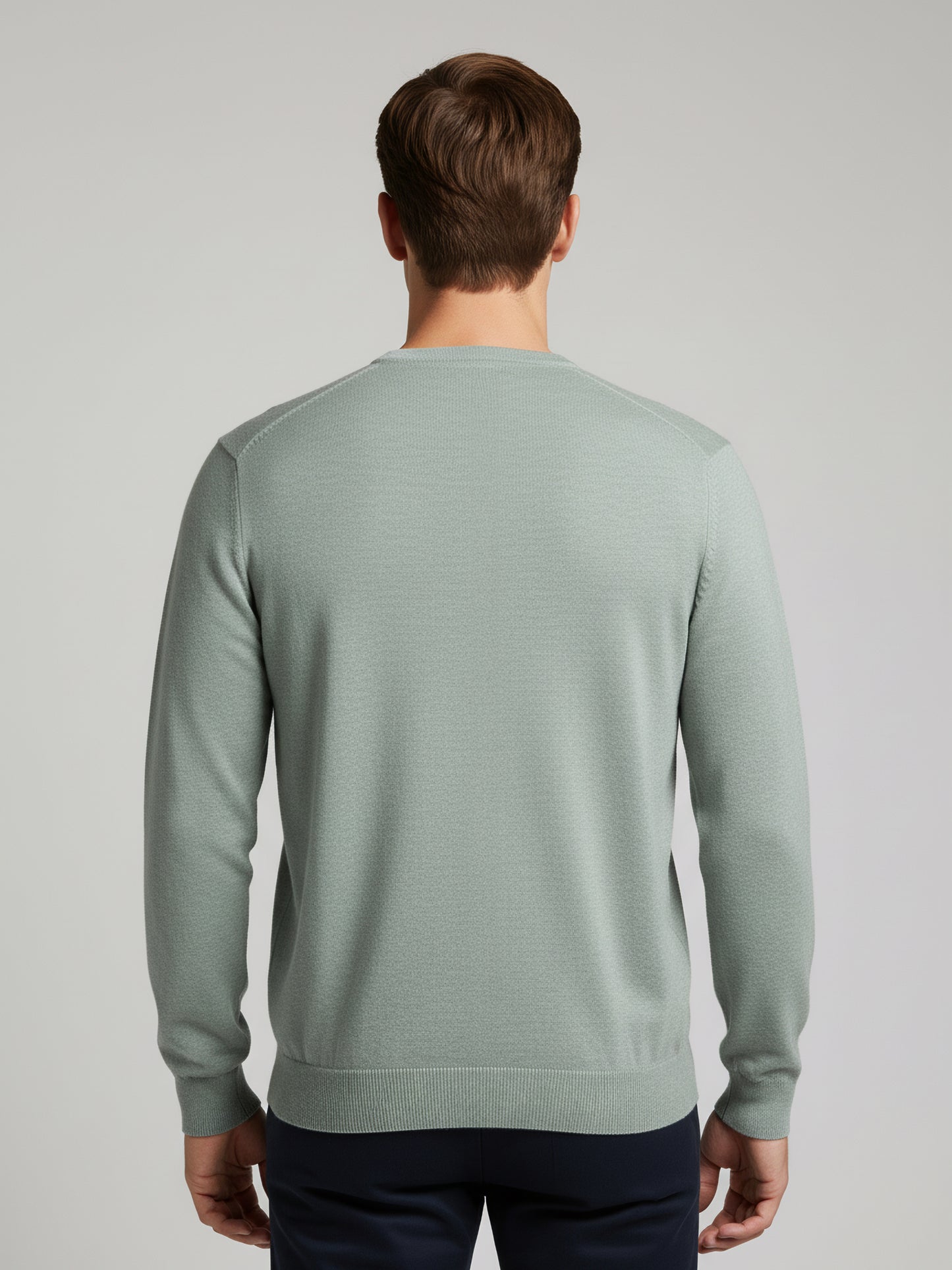 *Celio Men Green Solid Regular Fit Cotton Sweaters