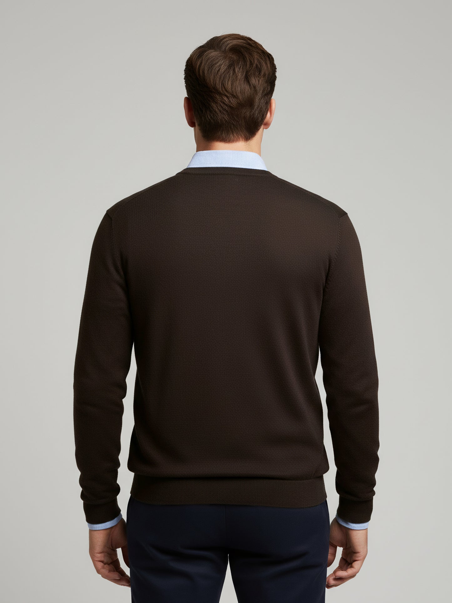 *Celio Men Brown Solid Regular Fit Cotton Sweaters