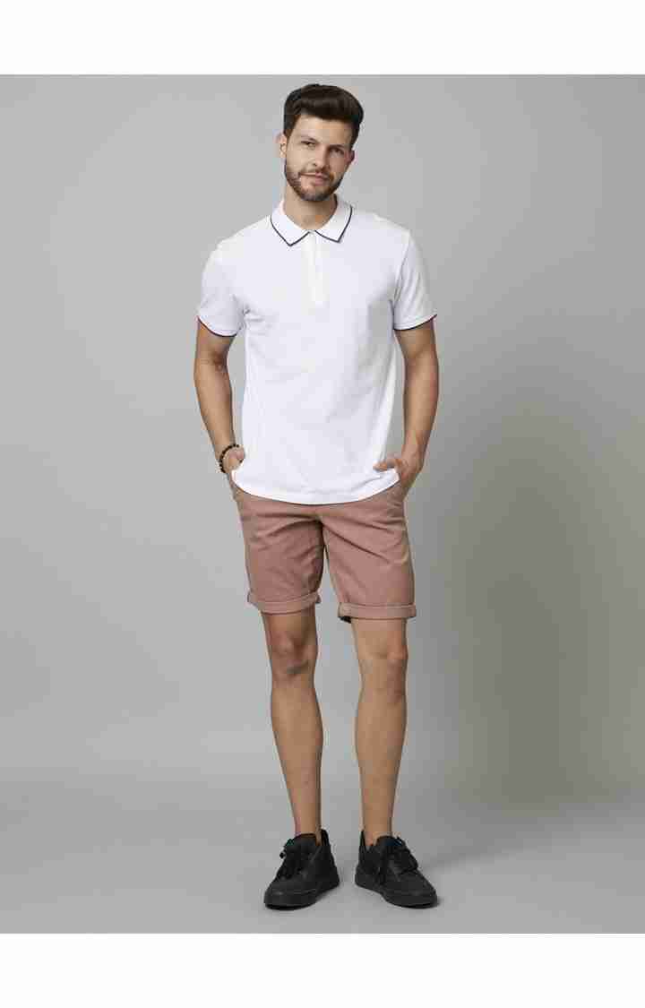 Peach Regular Fit Shorts