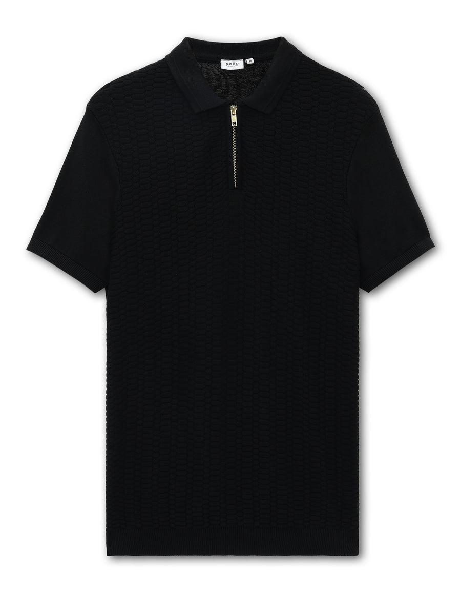 Celio* Regular Fit Men Solid Cotton Black T-Shirt