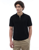 Celio* Regular Fit Men Solid Cotton Black T-Shirt