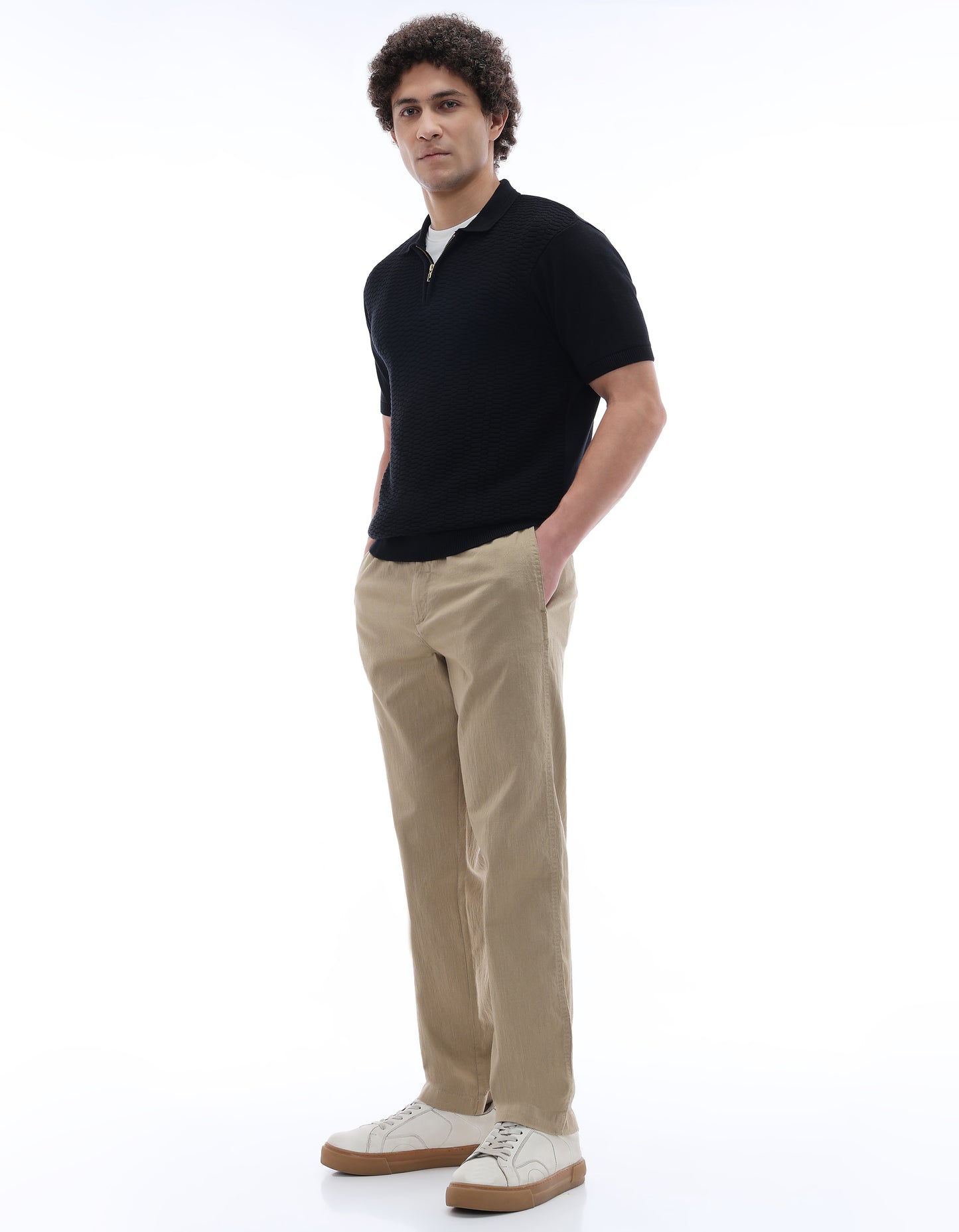 Celio* Regular Fit Men Solid Cotton Black T-Shirt