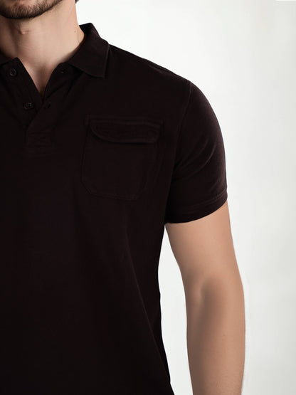 Celio Men Brown Solid Regular Fit Cotton T-Shirts
