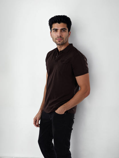 Celio Men Brown Solid Regular Fit Cotton T-Shirts