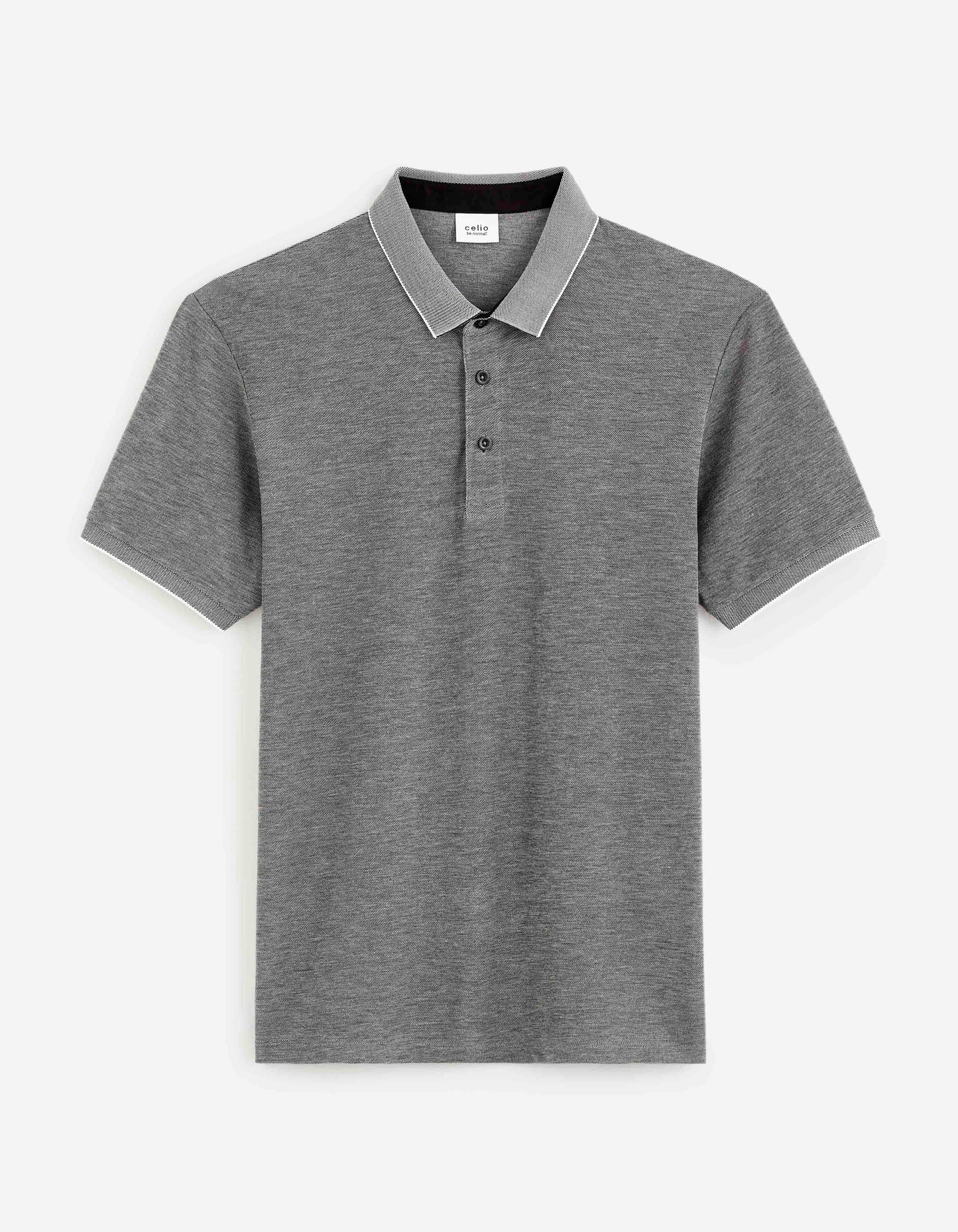 Black Solid Cotton Polo